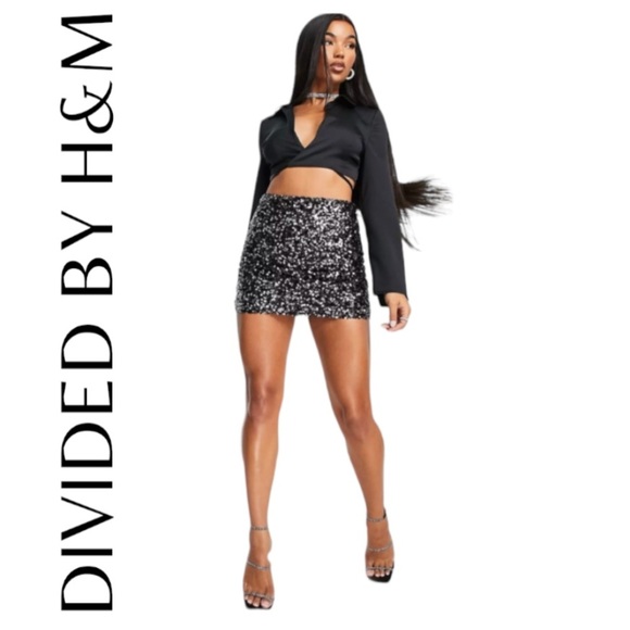 Divided Dresses & Skirts - Divided by H&M All Black Sequin Skirt